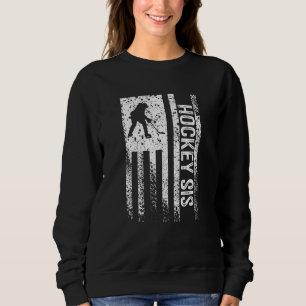 Sweatshirt Drapeau américain de la soeur de hockey en détress