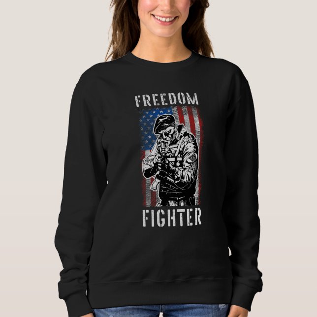 Sweatshirt Drapeau américain de l'ancien combattant de la lib (Devant)