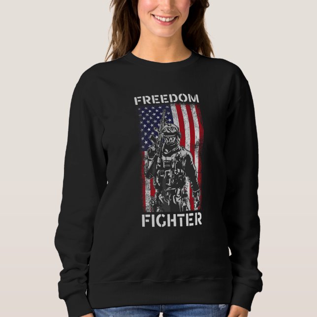 Sweatshirt Drapeau américain de l'ancien combattant de la lib (Devant)