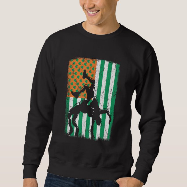 Sweatshirt Drapeau américain de lutte Irlandaise St Patrick's (Devant)
