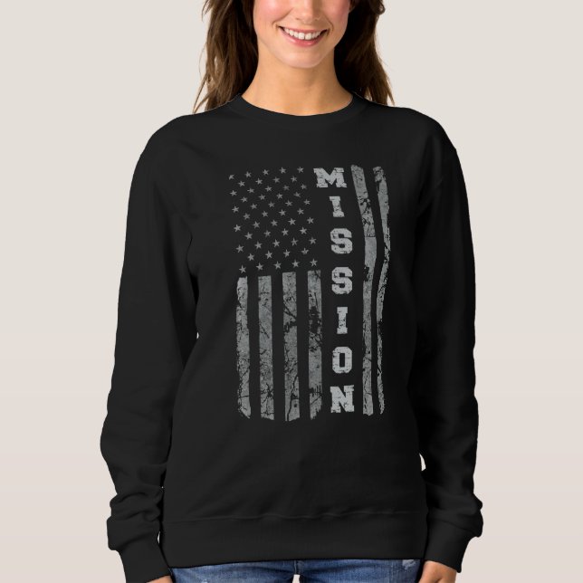 Sweatshirt Drapeau américain de Mission Texas (Devant)
