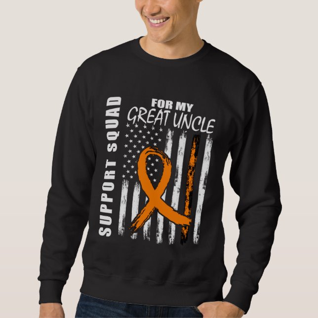 Sweatshirt Drapeau américain de sensibilisation à la leucémie (Devant)