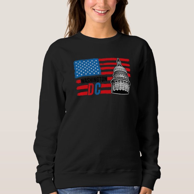 Sweatshirt Drapeau américain de Washington Dc Capitol Hill (Devant)