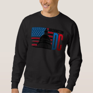 Sweatshirt Drapeau américain de Washington Dc Capitol Hill
