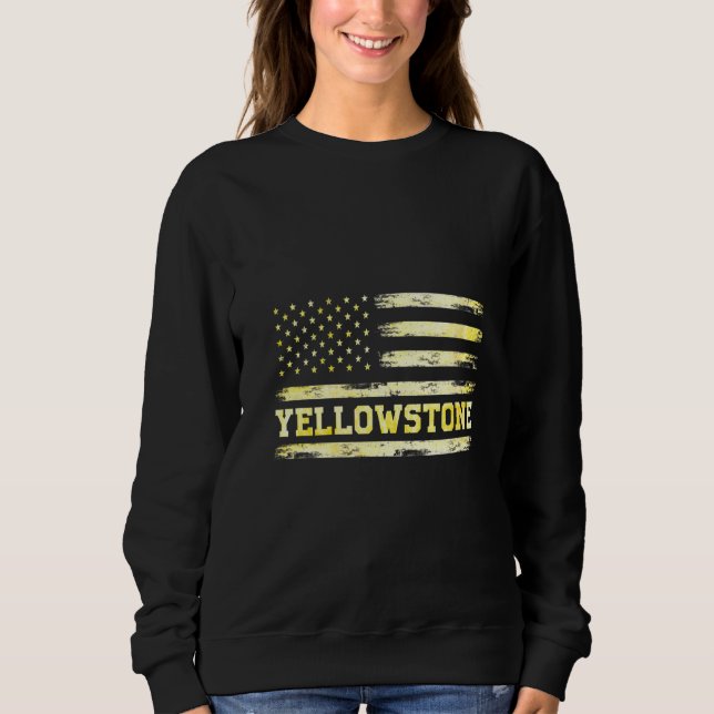Sweatshirt Drapeau américain de Yellowstone Vintage patriotiq (Devant)
