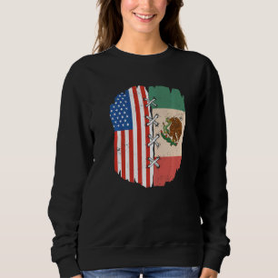 Sweatshirt Drapeau américain demi-américain demi-mexicain rac