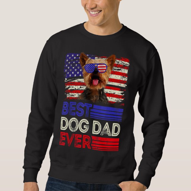 Sweatshirt Drapeau américain des Mens Best Yorkshire Terrier  (Devant)