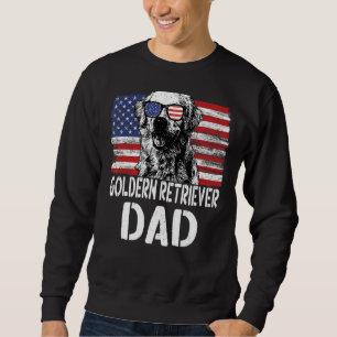 Sweatshirt Drapeau américain Drapeau d'or Retriever Papa Chie