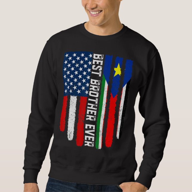 Sweatshirt Drapeau américain drapeau sud-soudanais Meilleur F (Devant)