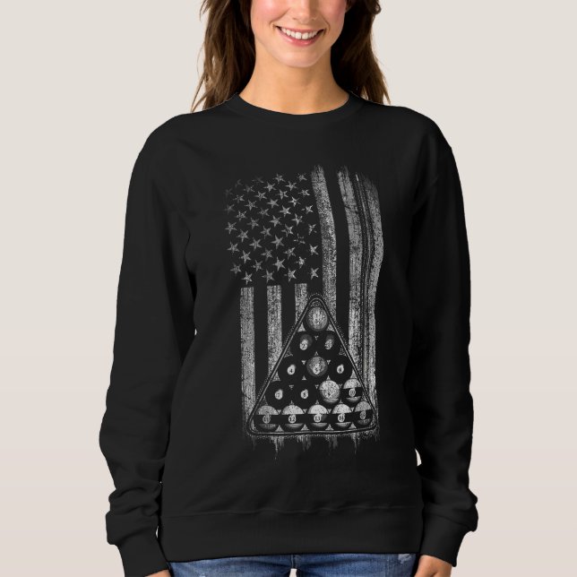 Sweatshirt Drapeau américain du joueur de pool (Devant)