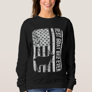 Sweatshirt Drapeau américain du meilleur papa de chèvre