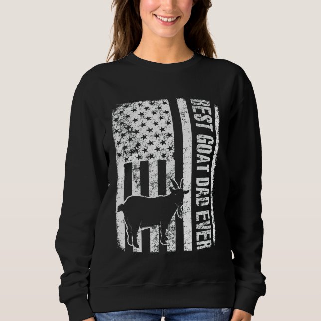Sweatshirt Drapeau américain du meilleur papa de chèvre (Devant)