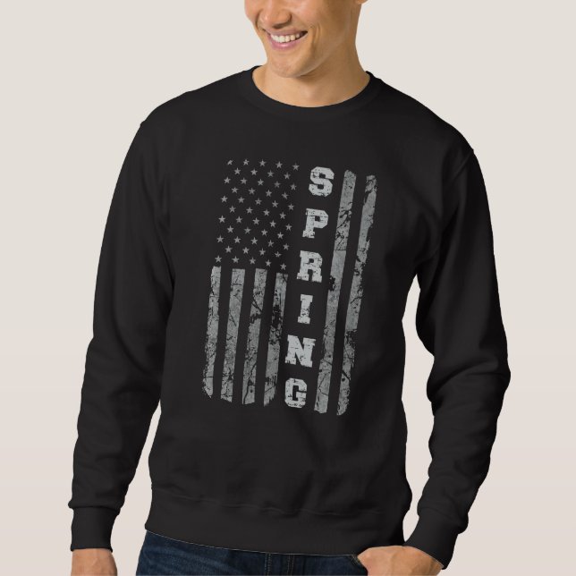 Sweatshirt Drapeau américain du printemps (Devant)