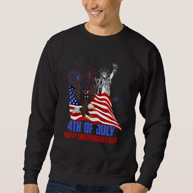 Sweatshirt Drapeau américain Eagle Joyeux Jour de l'Indépenda (Devant)