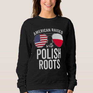 Sweatshirt Drapeau Américain Élevé Avec Racines Polonaises Us