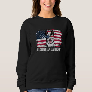 Sweatshirt Drapeau américain en détresse Béton australien Pèr