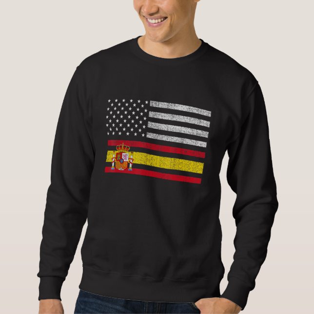 Sweatshirt Drapeau américain espagnol (Devant)