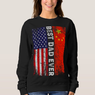 Sweatshirt Drapeau américain et drapeau chinois Meilleure fam