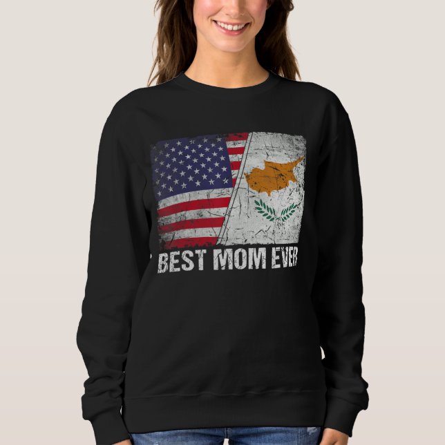 Sweatshirt Drapeau américain et drapeau chypriote Meilleure f (Devant)