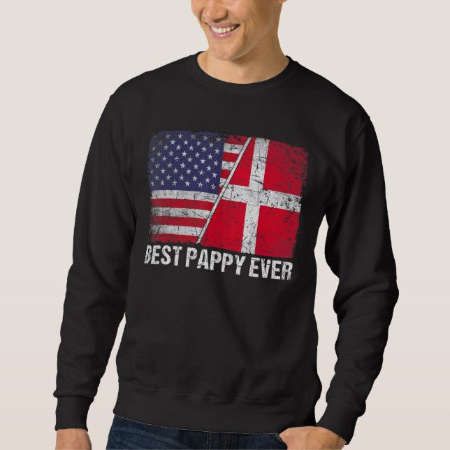 Sweatshirt Drapeau américain et Drapeau Danemark meilleur app (Devant)
