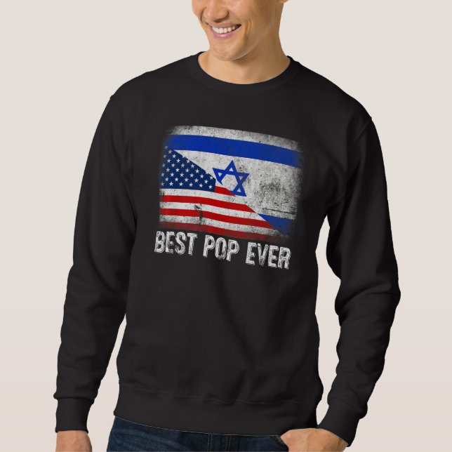 Sweatshirt Drapeau américain et drapeau d'Israël meilleure fa (Devant)