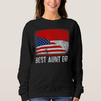 Sweatshirt Drapeau américain et drapeau indonésien Meilleure 