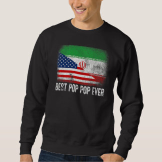 Sweatshirt Drapeau américain et drapeau iranien meilleure fam