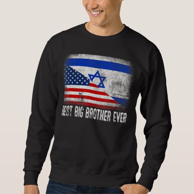 Sweatshirt Drapeau américain et drapeau israélien Meilleur Gr (Devant)