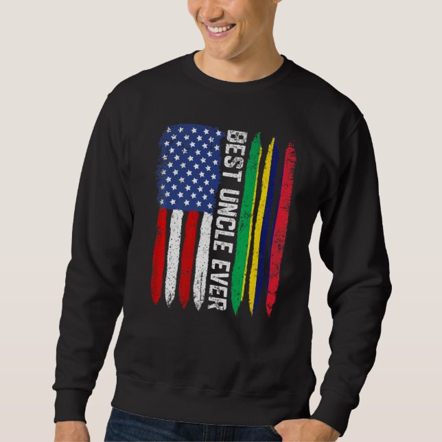 Sweatshirt Drapeau américain et drapeau mauricien Meilleur On (Devant)