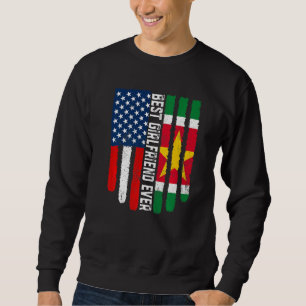 Sweatshirt Drapeau américain et drapeau surinamais Meilleure 