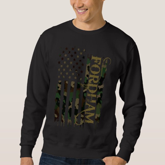 Sweatshirt Drapeau américain Fordham Camo en détresse avec dr (Devant)
