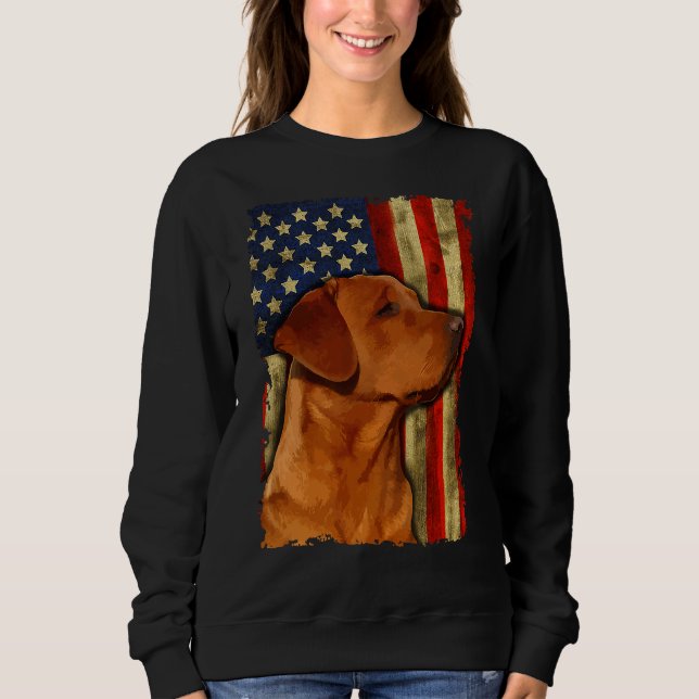 Sweatshirt Drapeau américain Foxor Labrador Retriever Fox Red (Devant)
