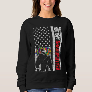 Sweatshirt Drapeau américain Grand-mère Ours Sensibilisation
