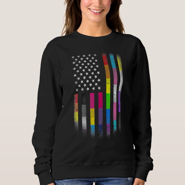 Sweatshirt Drapeau Américain Homosexuel Lgbt Lgbtq Drapeau 20 (Devant)