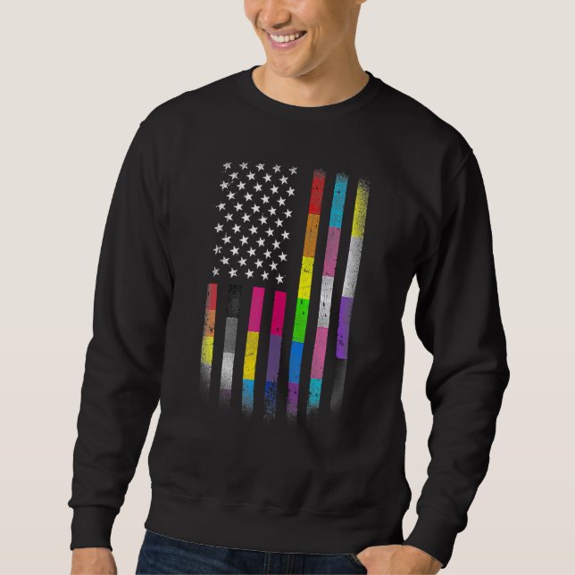 Sweatshirt Drapeau Américain Homosexuel Lgbt Lgbtq Drapeau 20 (Devant)