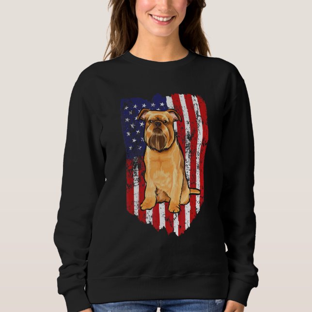 Sweatshirt Drapeau américain juillet Bruxelles Griffon (Devant)