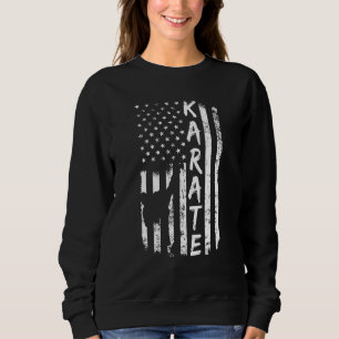 Sweatshirt Drapeau américain Karate Fan Usa Karate Player Dra