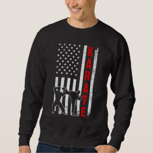 Sweatshirt Drapeau Américain Karate Hommes Femmes Karate 3