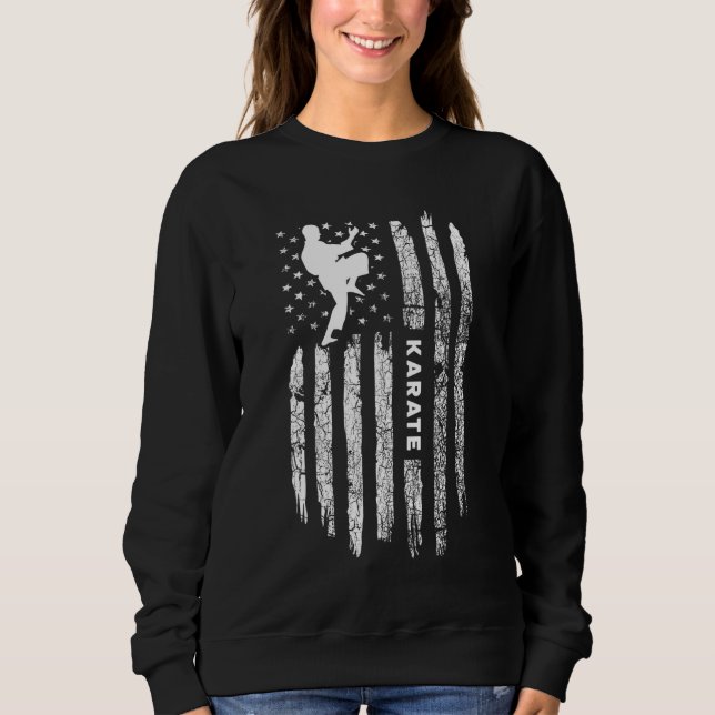 Sweatshirt Drapeau américain Karate Vêtements - Karateka Vint (Devant)