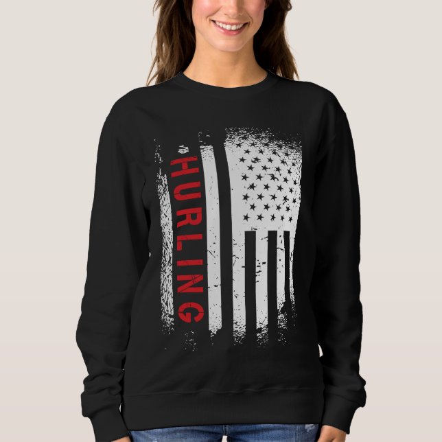 Sweatshirt Drapeau américain lancé (Devant)