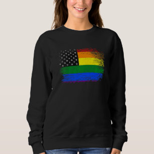 Sweatshirt Drapeau américain LGBT Fierté gay lesbienne transg