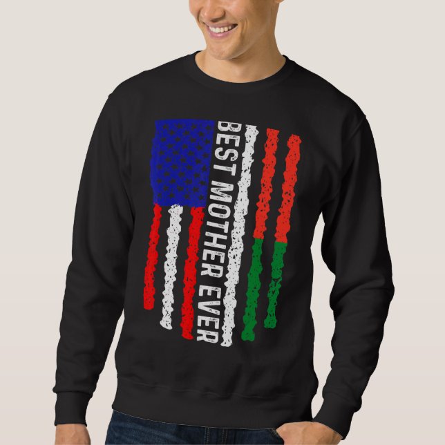 Sweatshirt Drapeau Américain Madagascar Drapeau Meilleure Mèr (Devant)