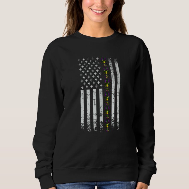 Sweatshirt Drapeau Américain Mardi GrasCostume de Mardi Gras  (Devant)