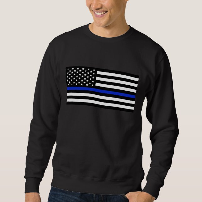 Sweatshirt Drapeau américain mince de Blue Line (Devant)