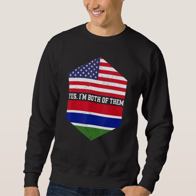 Sweatshirt Drapeau américain moitié gambien Gambie (Devant)