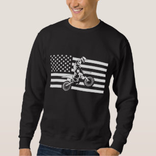 Sweatshirt Drapeau américain Motocross - Motocross Dirt B