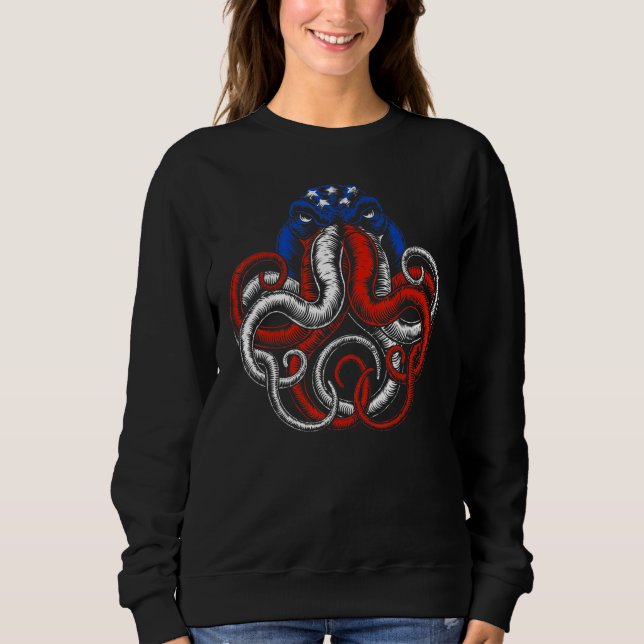 Sweatshirt Drapeau américain Octopus (Devant)
