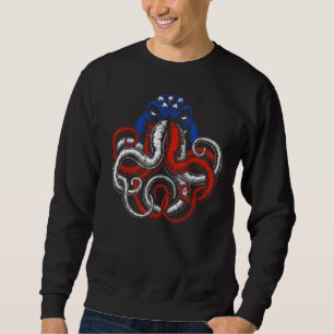 Sweatshirt Drapeau américain Octopus