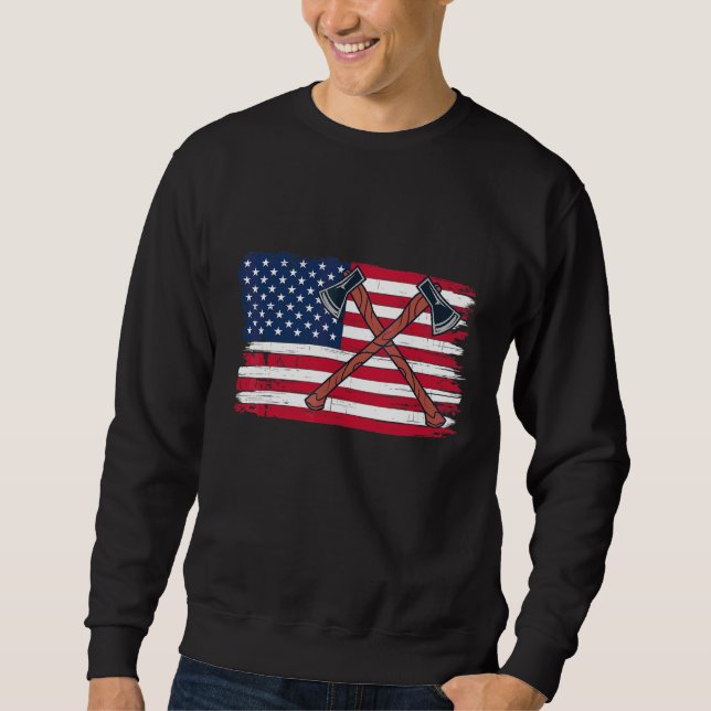 Sweatshirt Drapeau américain patriotique (Devant)