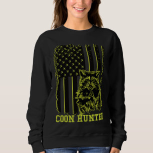 Sweatshirt Drapeau américain Patriotique Coon Hunter Raccoon